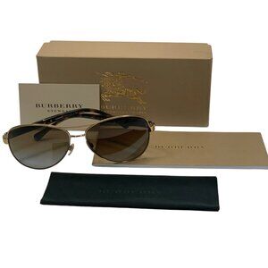 Burberry BE3080 Polarized Pilot Aviator Sunglasses – Unisex-59-14-135- NIB